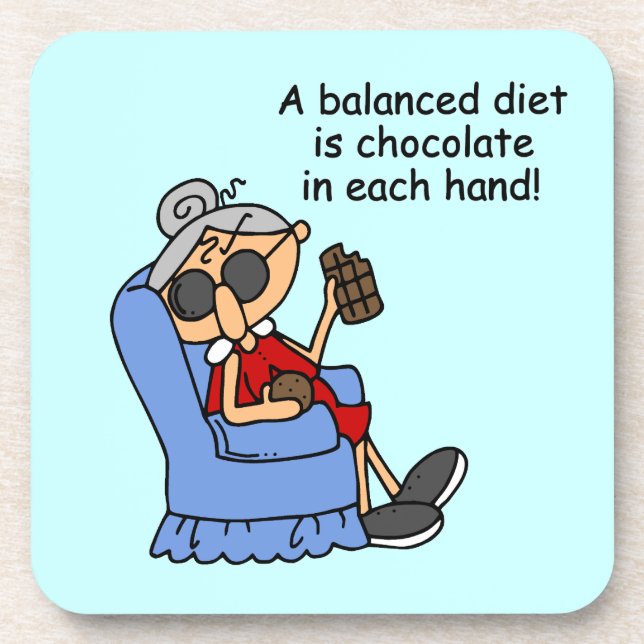 Balanced Chocolate Diet Coaster (Front)
