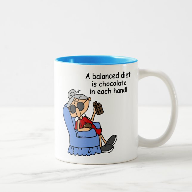 Balanced Chocolate Diet Two-Tone Coffee Mug (Right)