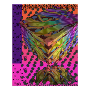 Balanced Cube Optic Square Paperweight Poster