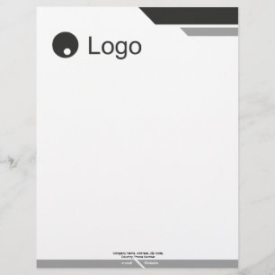 Balanced Grayscale Classic Dual Stripes Graphic Custom Letterhead