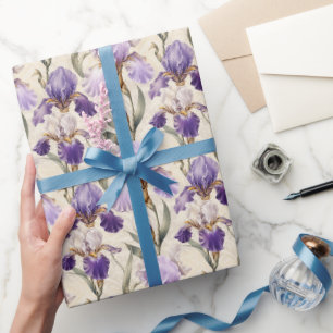 Balanced Luxury Elegant Iris Flowers Wrapping Paper