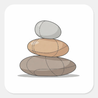 Balanced Minimal Nature Zen Square Sticker