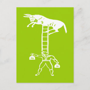 Balancing a Living Donkey ~ CHANGE COLOR Postcard
