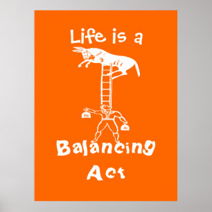 Balancing a Living Donkey ~ COLOR CHANGE 53X40 Poster