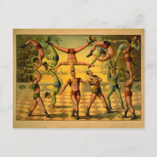 Balancing Acrobats Circus Poster Postcard