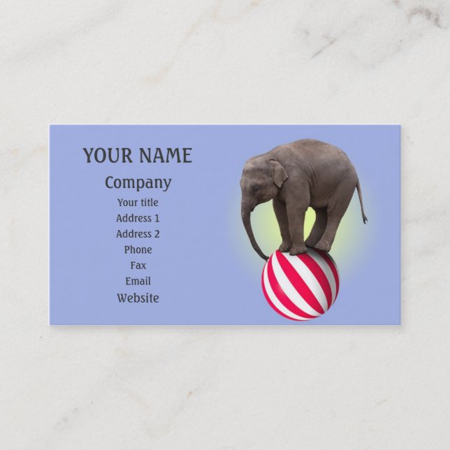 Balancing elephant business card (Front)