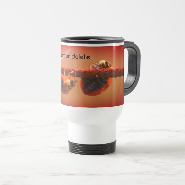 Balancing Ladybugs Nature Personalised  Travel Mug (Front Right)