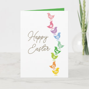 Balancing Retro Rainbow Chicks Custom Fun Card