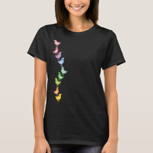 Balancing Retro Rainbow Chicks Fun Custom T-shirt