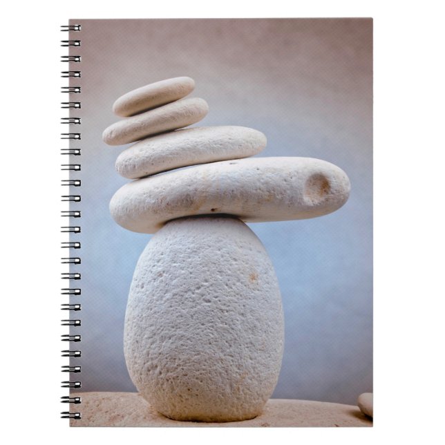 Balancing Stones Square + your ideas Spiral Notebook (Front)