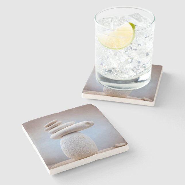Balancing Stones Square + your ideas Stone Coaster (Side)