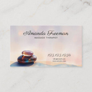 Balancing Zen Energy Stones Massage Therapy Business Card