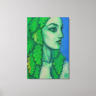 Balanis, dryad, green leaves, forest goddess, art canvas print
