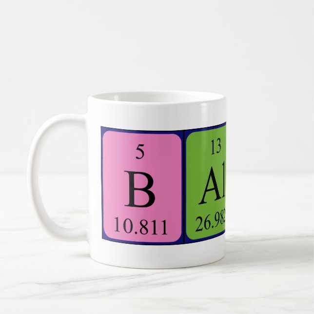 Balbina periodic table name mug (Left)