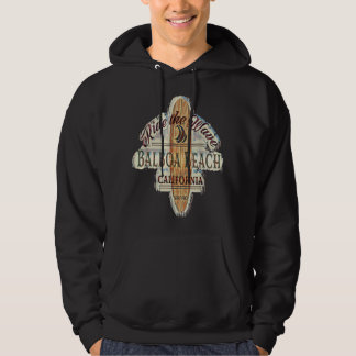 Balboa Beach Surfing Distressed Vintage Retro Surf Hoodie