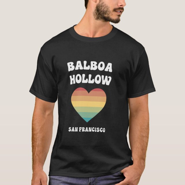 Balboa Hollow San Francisco California LGBTQ Gay P T-Shirt (Front)