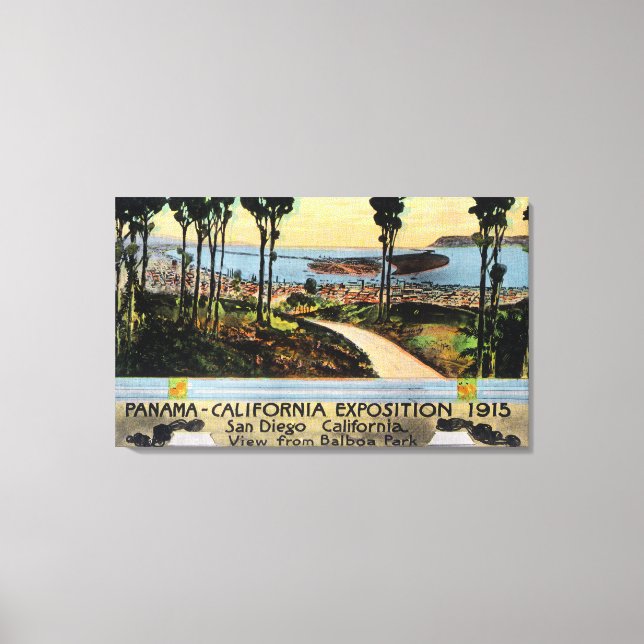 Balboa Park View of City, Panama-CA Expo Canvas Print (Front)