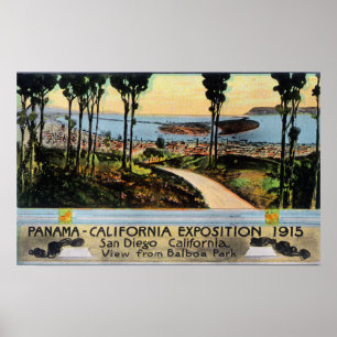 Balboa Park View of City, Panama-CA Expo Poster