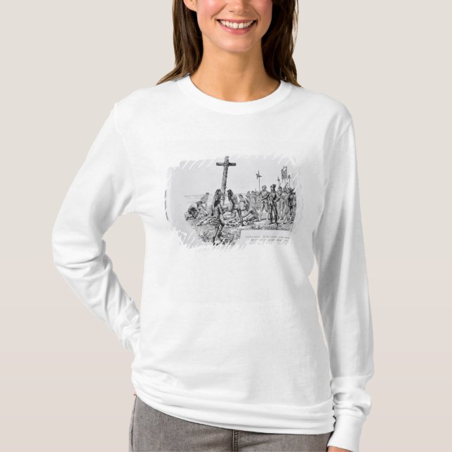 Balboa Setting up the Cross on the Shore T-Shirt (Front)