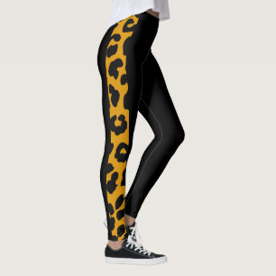 Balck And Gold Leopard Safari Pattern Leggings