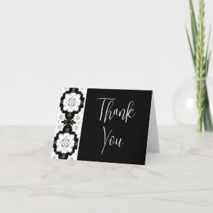 Balck and White Floral Wedding Invitations