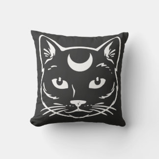 Balck Cat with Moon Cushion