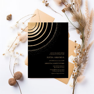 Balck & Gold Celestial Mandala Baby Shower Invitation