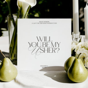 Balck & White Modern Classic Usher Proposal Card