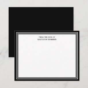Balck White Triple Border From The Desk Of Flat Card