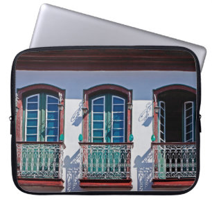 Balconies on facade in Diamantina, Minas Gerais, B Laptop Sleeve