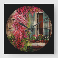 Balcony of Flowers Fine Art Roman Numeral