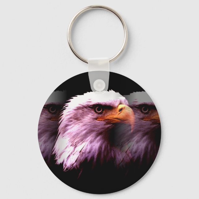 Bald American Eagle Key Ring (Front)