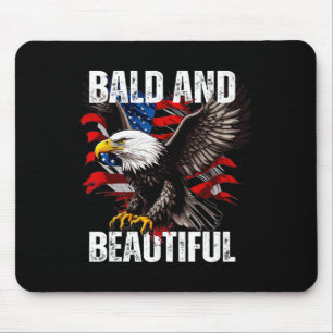 Bald And Beautiful July 4th Independence Day Ameri Mouse Pad