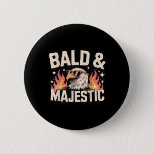 Bald And Majestic Bald Dad Funny Father’s Day 6 Cm Round Badge
