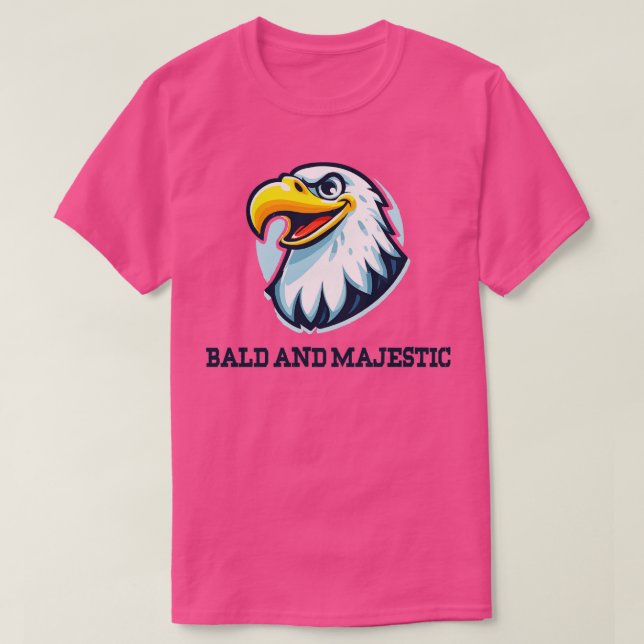 Bald and Majestic Eagle illustration T-Shirt (Design Front)