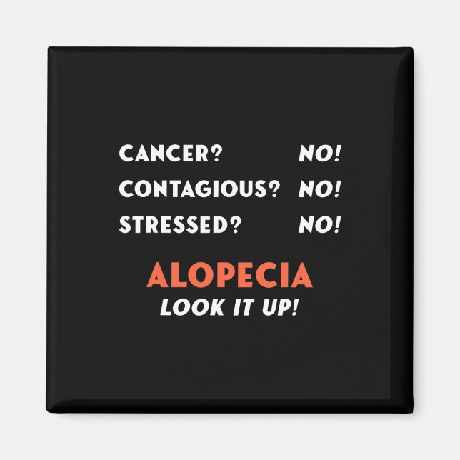 Bald Balding Alopecia Areata Hair Loss Problem Awa Magnet (Front)