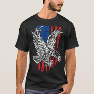Bald Eagle 4th of July Christmas American Flag Cou T-Shirt