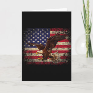 Bald Eagle 4th Of July Christmas Gift American Fla Card
