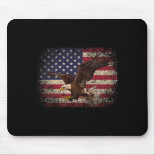 Bald Eagle 4th of July Christmas Gift American Fla Mouse Pad