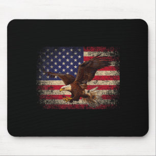 Bald Eagle 4th Of July Christmas Gift American Fla Mouse Pad