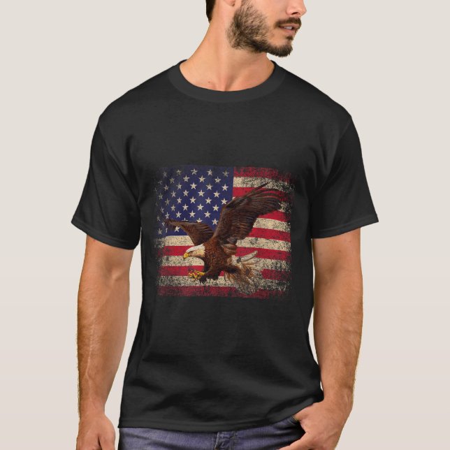 Bald Eagle 4th Of July Christmas Gift American Fla T-Shirt (Front)