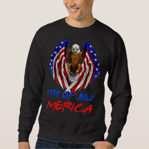 Bald Eagle 4th Of July Merica American Flag Patrio Sweatshirt
