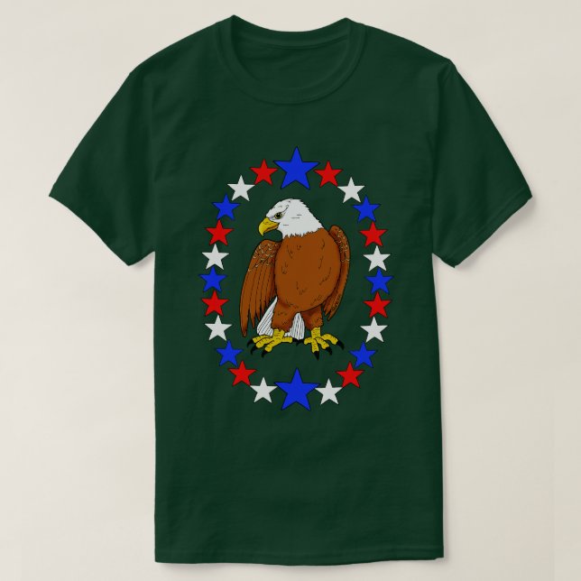 Bald Eagle 4th of July T-Shirt (Design Front)