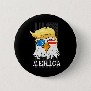 Bald Eagle 4th Of July Trump American Flag Funny G 6 Cm Round Badge