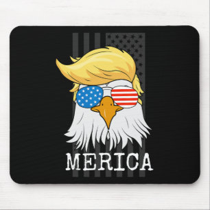 Bald Eagle 4th Of July Trump American Flag Funny G Mouse Pad