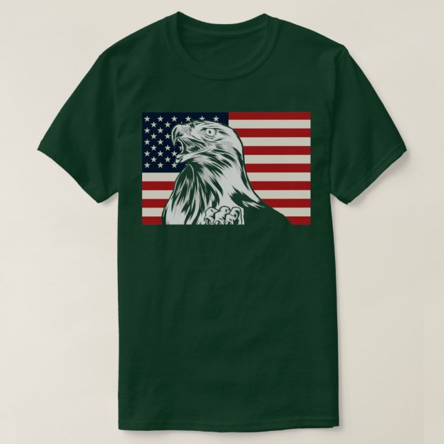 Bald Eagle 4th of July USA US Independence Day Ame T-Shirt (Design Front)