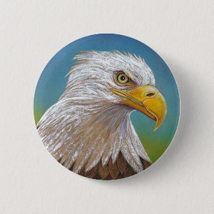 Bald Eagle 6 Cm Round Badge