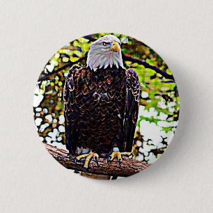 Bald Eagle 6 Cm Round Badge