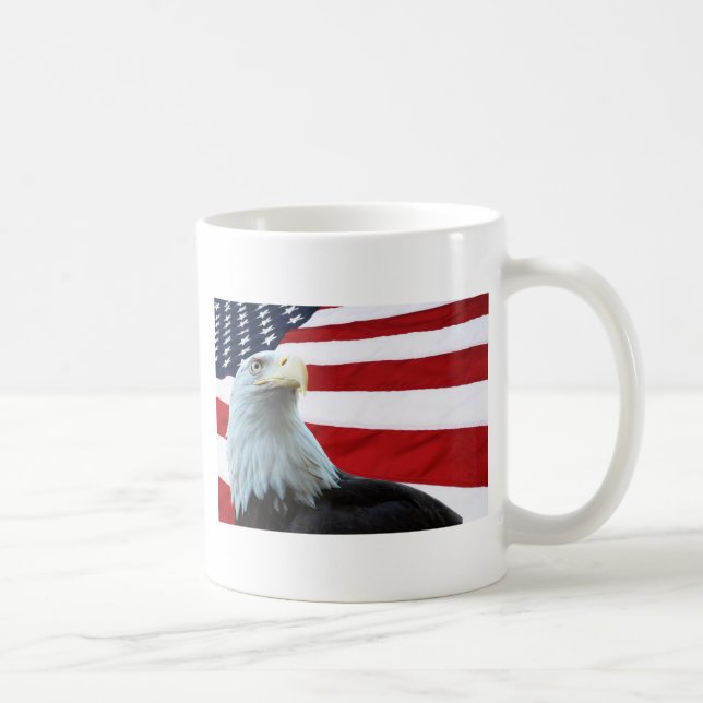 Bald Eagle Against the American Flag Mug (Right)