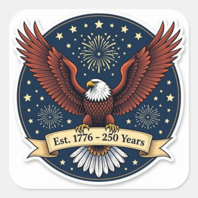 Bald eagle America 250th artwork  Square Sticker (Front)